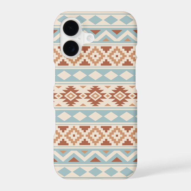 Aztec Essence Ptn IIIb Blue Terracottas Cream iPhone Case (Back)