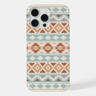 Aztec Essence Ptn IIIb Blue Terracottas Cream iPhone 15 Pro Max Case