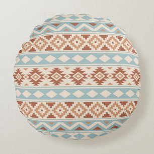 Aztec Essence Ptn IIIb Cream Blue Terracottas Round Cushion