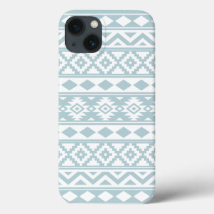 Aztec Essence Ptn IIIb Duck Egg Blue & White iPhone 13 Case