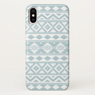 Aztec Essence Ptn IIIb Duck Egg Blue & White iPhone X Case
