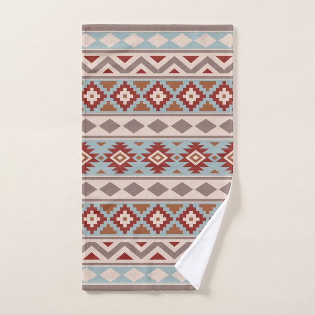 Aztec Essence Ptn IIIb Taupe Blue Crm Terracottas Hand Towel (Hand Towel)