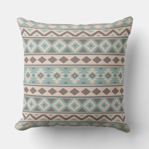 Aztec Essence Ptn IIIb Taupe Teal Cream Cushion