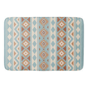 Aztec Essence V Ptn IIIb Blue Cream Terracottas Bath Mat