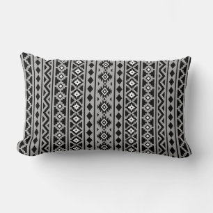Aztec Essence Vertical Ptn II Black White Grey Lumbar Cushion