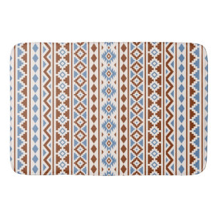 Aztec Essence Vertical Ptn II Rust Blue Cream Bath Mat