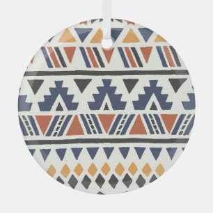 Aztec Ethnic: Hand Drawn Seamless Glass Tree Decoration