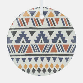 Aztec Ethnic: Hand Drawn Seamless Glass Tree Decoration
