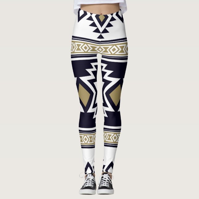 Aztec Ethnic Pattern Art Leggings (Front)