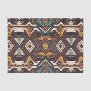 Aztec Faux wood tile pattern decoupage Tissue Paper