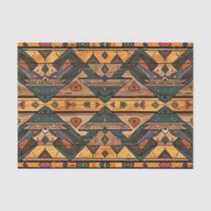 Aztec Faux wood tile pattern decoupage Tissue Paper