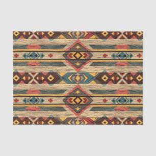 Aztec Faux wood tile pattern decoupage Tissue Paper