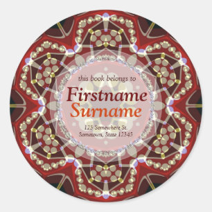 Aztec Geometric Art Bookplate Sticker