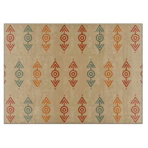 Aztec Geometric Blue And Orange Tribal Southwester Cutting Board