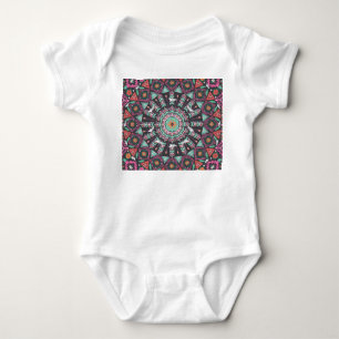 Aztec Geometric: Colourful Circle Pattern Baby Bodysuit