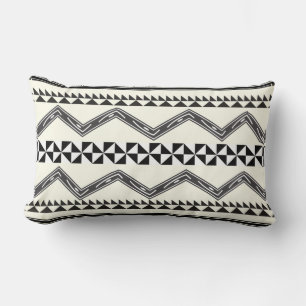 Aztec Geometric Grey Abstract Pattern Lumbar Cushion