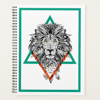 Aztec Geometric Lion Portrait Planner