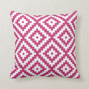 Aztec Geometric Magenta Cushion