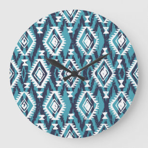Aztec Geometric Tribal Navajo Print Large Clock