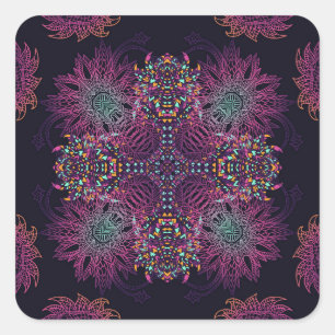 Aztec geometric, vintage seamless pattern. square sticker