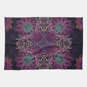 Aztec geometric, vintage seamless pattern. tea towel