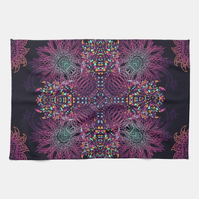 Aztec geometric, vintage seamless pattern. tea towel (Horizontal)