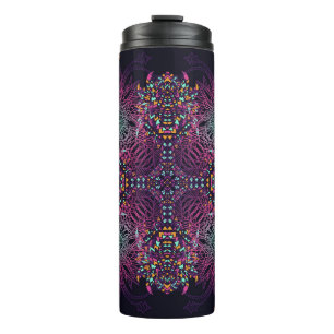 Aztec geometric, vintage seamless pattern. thermal tumbler