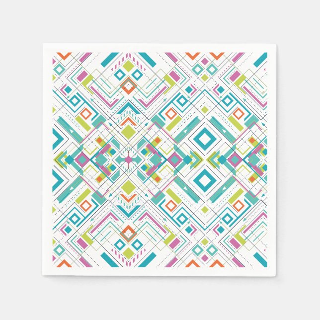 Aztec geometrical abstract pattern napkin (Front)