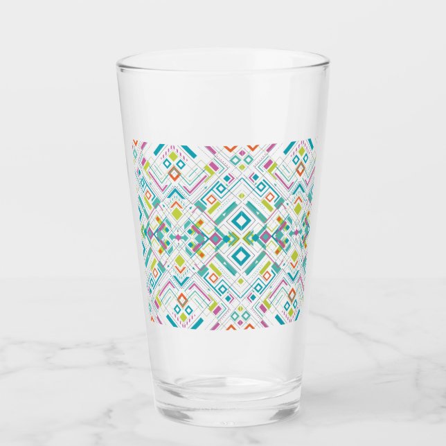 Aztec geometrical pattern glass (Front)