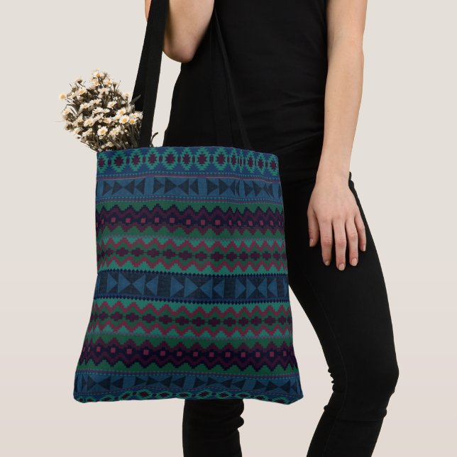 Aztec Geometrics - multi colour Tote Bag (Close Up)