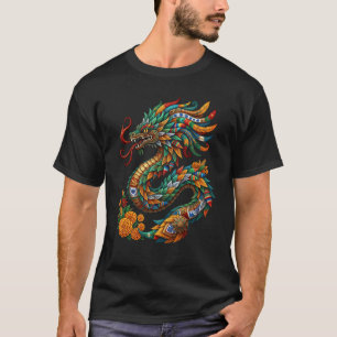 Aztec God Feathered Serpent Quetzalcoatl Mexican M T-Shirt