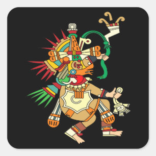 Aztec God Quetzalcoatl Square Sticker