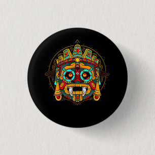 Aztec God Tlaloc Mayan Mythology Deity Mexican Her 3 Cm Round Badge
