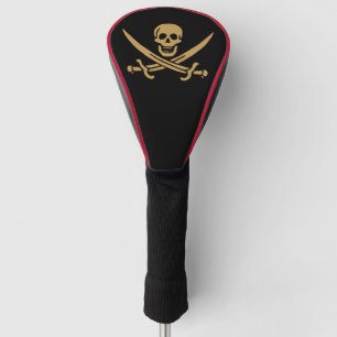 Aztec Gold Skull & Cutlass Pirate Calico Jack Golf Head Cover