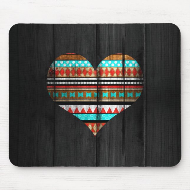Aztec heart mouse pad (Front)
