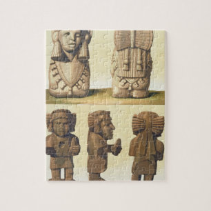 Aztec Idols, Mexico (colour lithograph) Jigsaw Puzzle