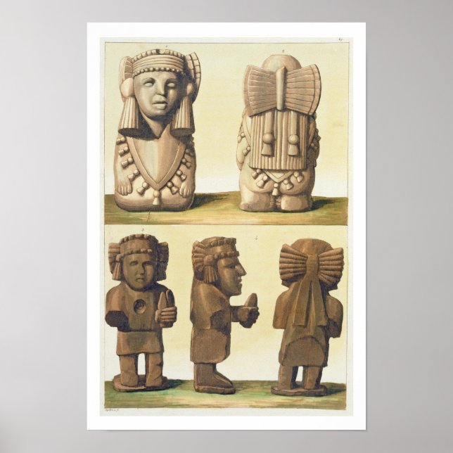 Aztec Idols, Mexico (colour lithograph) Poster (Front)