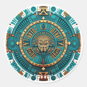 Aztec, Inca and Maya Ancient Symbol Classic Round Sticker
