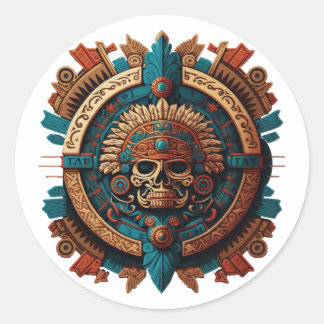 Aztec, Inca and Maya Ancient Symbol Classic Round Sticker