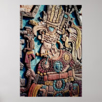 Aztec Inca Indian High Priest Pyramid Art Poster