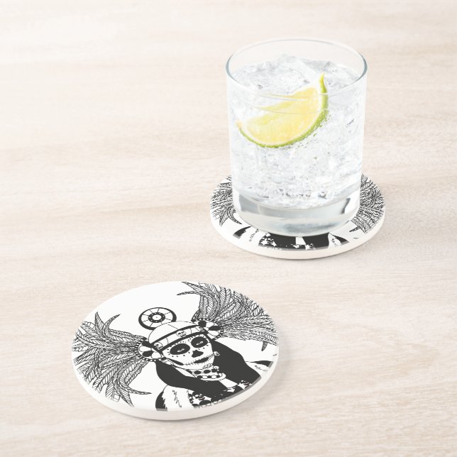 Aztec Indian Day Of The Dead Skeleton man art   Coaster (Side)