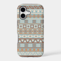 Aztec Influence Pattern Blue Cream Terracottas
