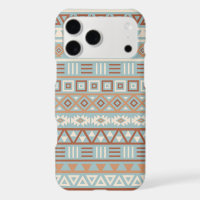 Aztec Influence Pattern Blue Cream Terracottas