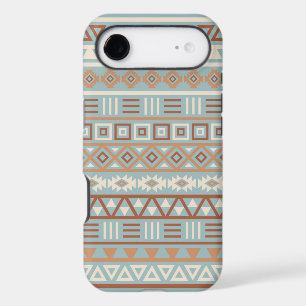 Aztec Influence Pattern Blue Cream Terracottas