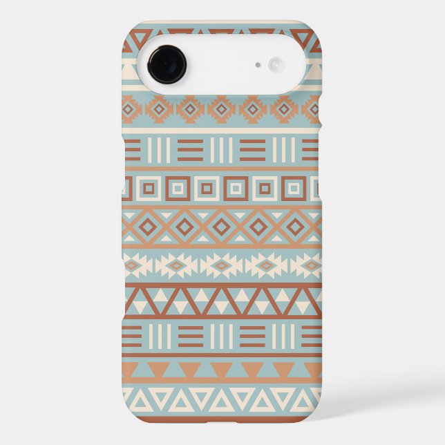 Aztec Influence Pattern Blue Cream Terracottas (Back)