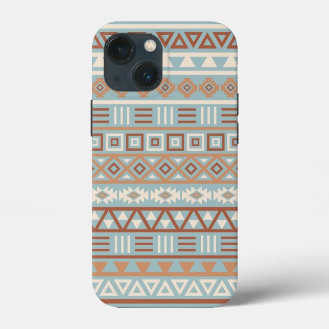 Aztec Influence Pattern Blue Cream Terracottas Case-Mate iPhone Case (Back)