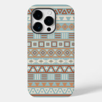 Aztec Influence Pattern Blue Cream Terracottas