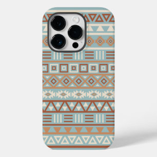 Aztec Influence Pattern Blue Cream Terracottas Case-Mate iPhone 14 Pro Case