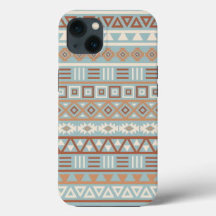 Aztec Influence Pattern Blue Cream Terracottas iPhone 13 Case