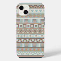 Aztec Influence Pattern Blue Cream Terracottas